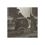 Poster Print, Vintage Photo Art Paper - The Organ Grinder by Eugene Atget, 1895 - Daughter's Smile, Family life scene, Wall Art Decor, Home