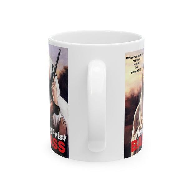 Pro Christian Pro Second Amendment Ceramic Mug, Jesus Armed with AK 47 Coffee Cup, Religious Gun Rights Mug, Christian Faith Gift, Second