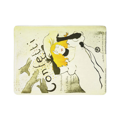 Fleece Sherpa Blanket 'Confetti' - Toulouse Lautrec Design, Cozy Home Decor, Gift for Art Lovers, Soft Throw Blanket, Warm Winter Blanket,