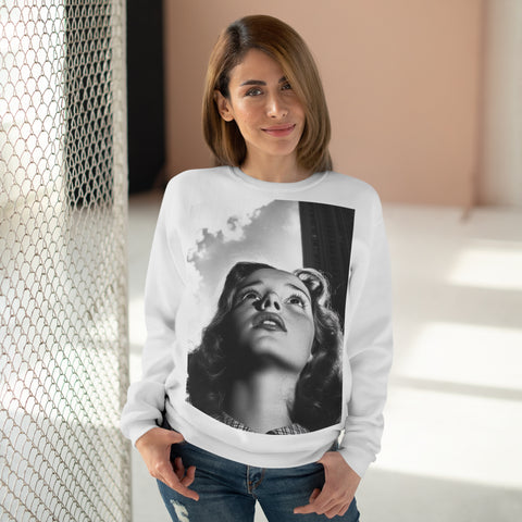 Emergent Woman Unisex Sweatshirt, Nick Palsgraf Design, White Jumper, Gender Neutral, Gift for Her/Him, Trendy Fashion Apparel