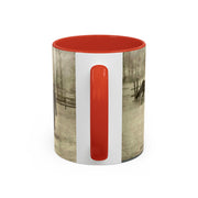 Vintage Victorian Woman and Horse on a Snowy Day, 1899 Coffee Mug, 11oz - Félix Thiollier Antique Farmhouse Style Cup, Horse Lover Gift