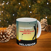Golfers Mug - 11oz Ceramic Mug, '10% Confidence and 90% Delusion'