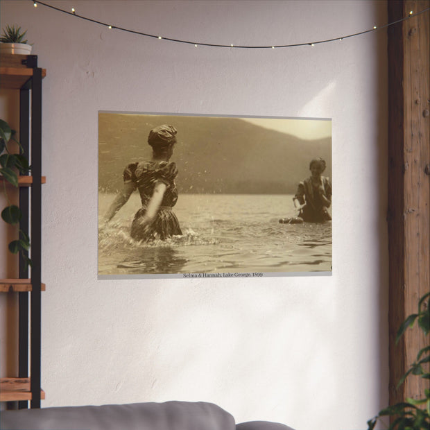 Victorian Bathing Suits Matte Posters, Selma & Hannah at Lake George, 1899 - Art Institute of Chicago, Home Decor Wall Art, Vintage Prints,