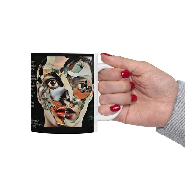 Mug, Self-Portrait of Finnish Master Ellen Thesleff, 11oz, 15oz, Original Painting by Nick Palsgraf, "Disheveled Man", (2025)