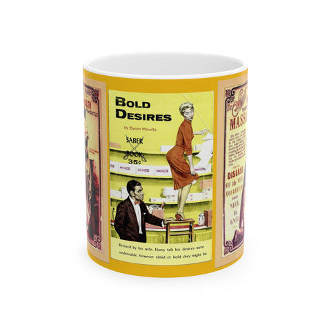 Ceramic Coffee Mug 11oz Door to door Masturbation Man Retro 19th Century Gift for Man Gift for Woman gift for Mom