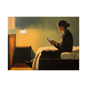 Painting Poster, Woman in Hotel Room, Edward Hopper Inspired, Matte Horizontal Art Print, Wall Decor, Bedroom Art, Home Office Decor,