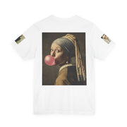 Elizabethan Cigarette Girl T Shirt - Unisex Tee, Vermeer Woman Bubble Gum,