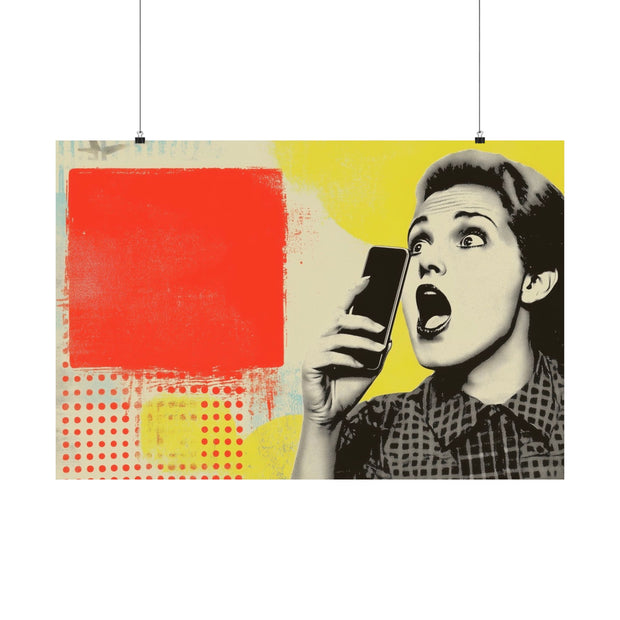 Bold Retro Wall Art Poster, Vintage Phone Print, Home Décor, Statement Art, Gift for Retro Lovers, Modern Wall Décor
