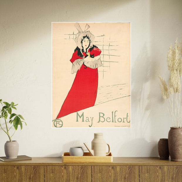 Art Posters, Toulouse-Lautrec May Belfort Poster (1895) - National Gallery DC, Wall Decor, Home Art, Vintage Art Prints, Artwork Prints