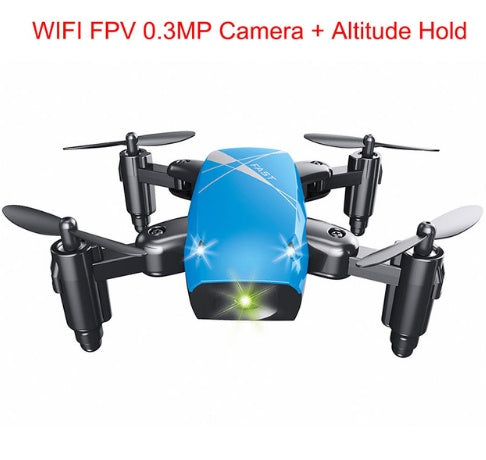 Micro Foldable RC Drone – Mini Quadcopter with 3D Steering Wheel Remote, WiFi Camera & APP Control for Kids