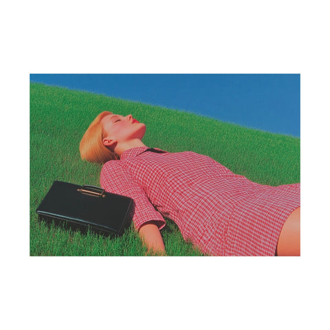 Poster Print, Wall Art Decor, Matte Painting Reproduction, Minimalist Art Print, Reclining Woman with Black Purse, David Hockney Inspired