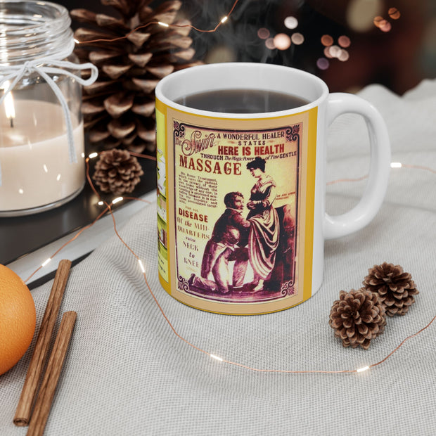 Ceramic Coffee Mug 11oz Door to door Masturbation Man Retro 19th Century Gift for Man Gift for Woman gift for Mom