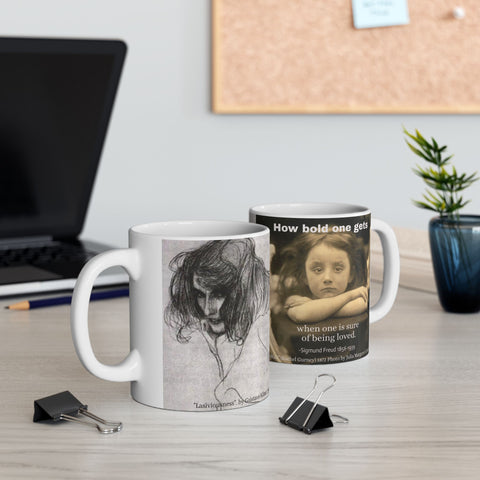 Artistic Fusion Ceramic Mug, Klimt & Cameron Art, Sigmund Freud Quote, Coffee Cup, Tea Mug, Drinkware, Home Decor, Gift for Art Lover,