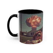 Retro Coffee Mug, 1950's Vintage Atomic Explosion, Sunbathing Giantess, Laconic Bathing Beauty Cup, Unique Tea Mug, Geek Gift, Nostalgia