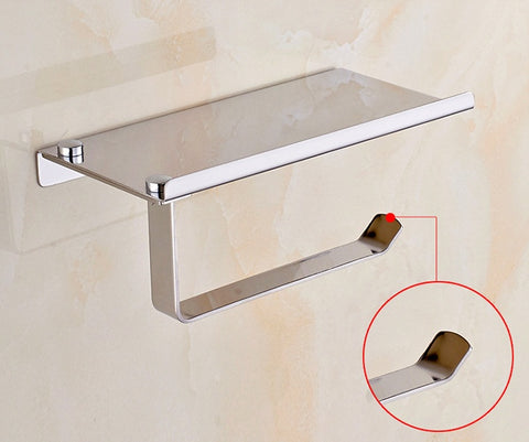 304 Stainless Steel Toilet Paper Holder with Phone Shelf