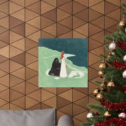 Matte Horizontal Posters Two Women on the Shore, Edvard Munch, Norwegian 1898; Courtesy Art Institute of Chicago