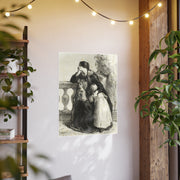 Vintage Family Photo Art Poster, Nostalgic Wall Decor for Home, Jean Francios Millet 'Where Can He Be' 1848, Timeless Gift for Heritage