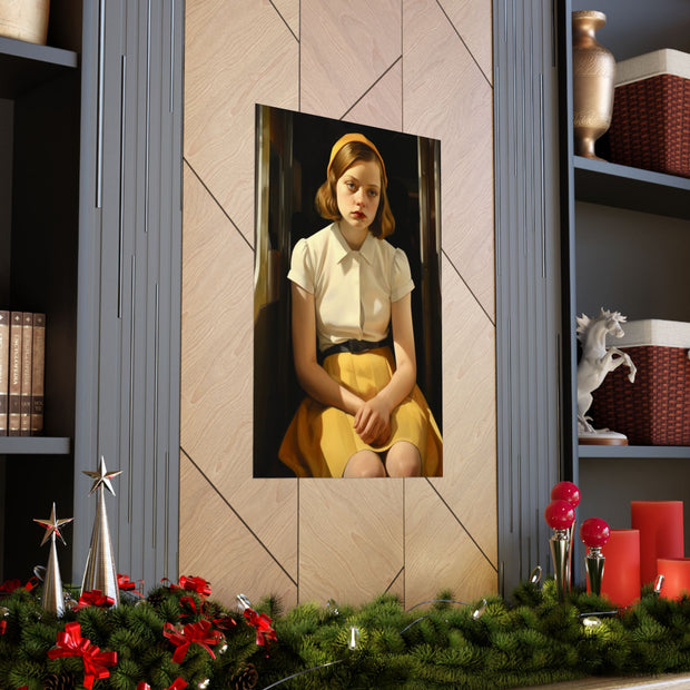 Art Print, Wall Art, Matte Vertical Poster, Depressed Woman on Bus, Lucian Freud Inspired, Home Decor, Gift