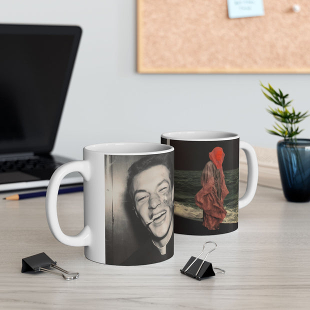 11 Oz Coffee Mug, "Happy Priest After a Brawl " and "Chinese Ascetic by the Sea" Photo & Painting by Nick Palsgraf (2025)