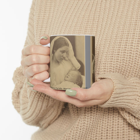 Ceramic Mug with Julia Margaret Cameron's Rare Masterworks, Madonna Riposata & Venus Chiding Cupid, Fine Art Photography Vintage Gift, Art
