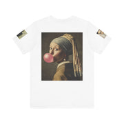 Elizabethan Cigarette Girl T Shirt - Unisex Tee, Vermeer Woman Bubble Gum,