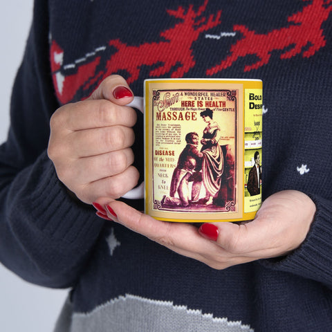 Ceramic Coffee Mug 11oz Door to door Masturbation Man Retro 19th Century Gift for Man Gift for Woman gift for Mom