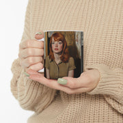 Hollywood Star Ceramic Mug, 11oz - Dark Lucian Freud Style Coffee Cup, Unique Movie Star Design by Nick Palsgraf, Gift for Film Buffs,