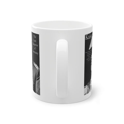Kaiser Wilhelm Coffee Mug, Historical German Emperor Bird Lover Cup, World Wars History Drinkware, Black and White Mug, Gift for History