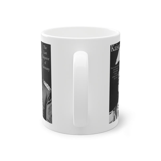 Kaiser Wilhelm Coffee Mug, Historical German Emperor Bird Lover Cup, World Wars History Drinkware, Black and White Mug, Gift for History