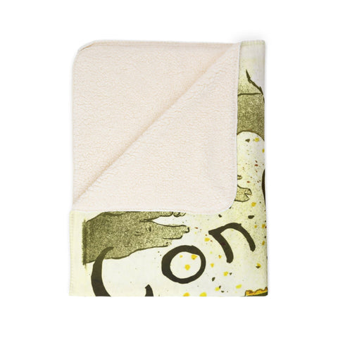 Fleece Sherpa Blanket 'Confetti' - Toulouse Lautrec Design, Cozy Home Decor, Gift for Art Lovers, Soft Throw Blanket, Warm Winter Blanket,