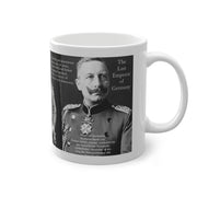 Kaiser Wilhelm Coffee Mug, Historical German Emperor Bird Lover Cup, World Wars History Drinkware, Black and White Mug, Gift for History
