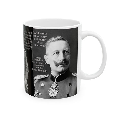 Kaiser Wilhelm II Coffee Mug, German King Historical Tea Cup, Almighty Instrument Reflective Drinkware, Gift for History Buff, Political