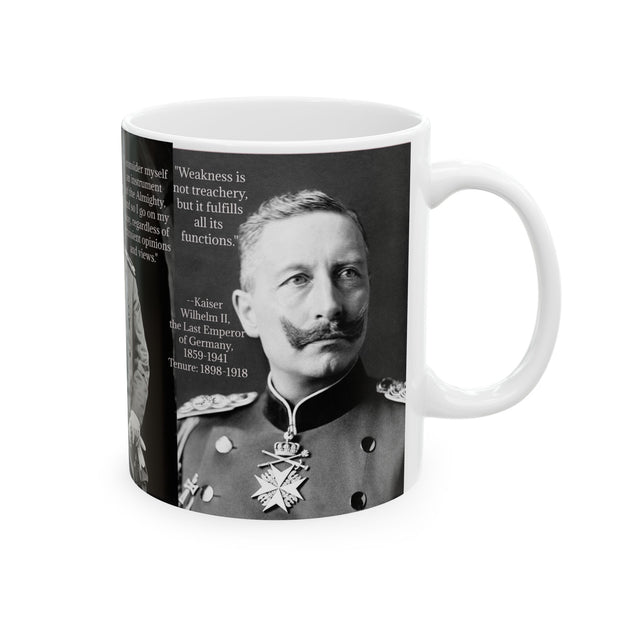 Kaiser Wilhelm II Coffee Mug, German King Historical Tea Cup, Almighty Instrument Reflective Drinkware, Gift for History Buff, Political