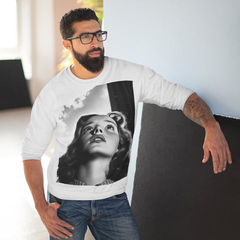Emergent Woman Unisex Sweatshirt, Nick Palsgraf Design, White Jumper, Gender Neutral, Gift for Her/Him, Trendy Fashion Apparel