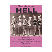 Poster Print, 1930s Dark Bathing Beauties Photo Art Paper with Schopenhauer Quote, Power and Darkness