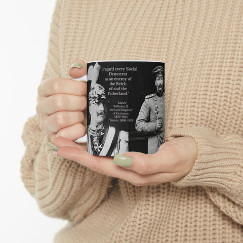 Kaiser Wilhelm II Coffee Mug, German King Historical Tea Cup, Almighty Instrument Reflective Drinkware, Gift for History Buff, Political