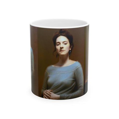 Ceramic Mug with Zin Lim's Mother of Three Portrait, 11oz Coffee Cup, Art Lover Gift, Award Winning Design, Portrait Artist Mug