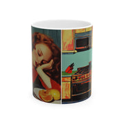 Vintage Housewife Ceramic Mug, 1950s Fashion Girl Coffee Cup, Retro Kitchen Decor, Tea Mug, Women's Birthday Gift, Homemaker Mug, Unique