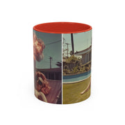 Retro Coffee Mug, 1950's Vintage Atomic Explosion, Sunbathing Giantess, Laconic Bathing Beauty Cup, Unique Tea Mug, Geek Gift, Nostalgia