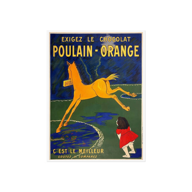 Vintage Fine Art Posters, Leonetto Cappiello Poster, Orange Poulain Chocolate Bar 1911, Home Decor Wall Art, Art Print, Retro Poster,