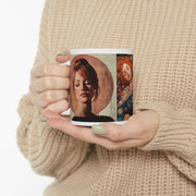 Hollywood Actress Tribute Coffee Mug, Lucian Freud Gustave Klimt Style, 11oz 15oz Ceramic Cup Art Lover Gift, Famous Actress Drinkware,