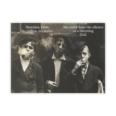 Vintage Black and White Photo Art Poster, Nostalgic Wall Decor - Gift for Photography Lovers, Retro Art Print, Lewis Hine Newsies