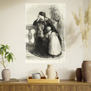 Vintage Family Photo Art Poster, Nostalgic Wall Decor for Home, Jean Francios Millet 'Where Can He Be' 1848, Timeless Gift for Heritage