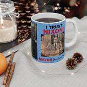 Nixon on TV 11oz Mug - Vintage President Retro Coffee Cup, Political History Collectible Gift, Republican Democrat Political Enthusiast,