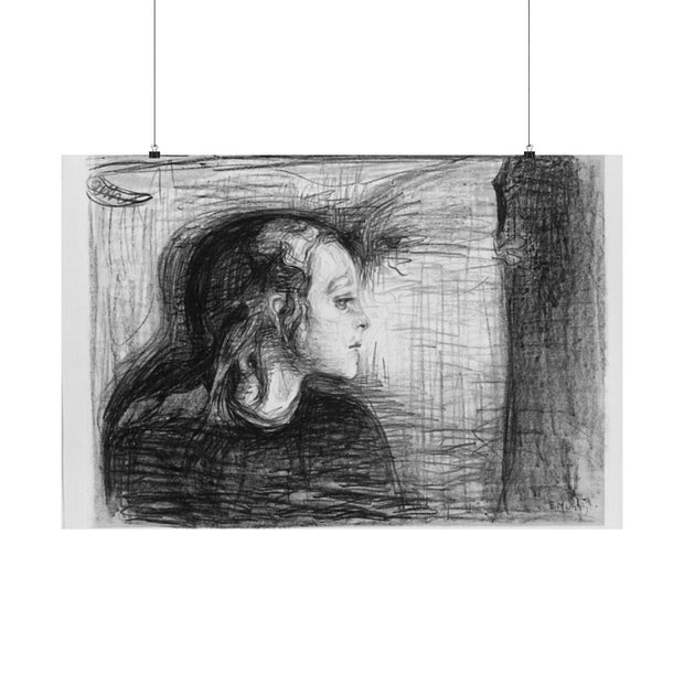 Matte Horizontal Posters The Sick Child Version 2 by Edvard Munch Norwegian (1894) Courtesy Art Institute of Chicago