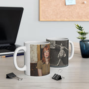 Hollywood Star Ceramic Mug, 11oz - Dark Lucian Freud Style Coffee Cup, Unique Movie Star Design by Nick Palsgraf, Gift for Film Buffs,