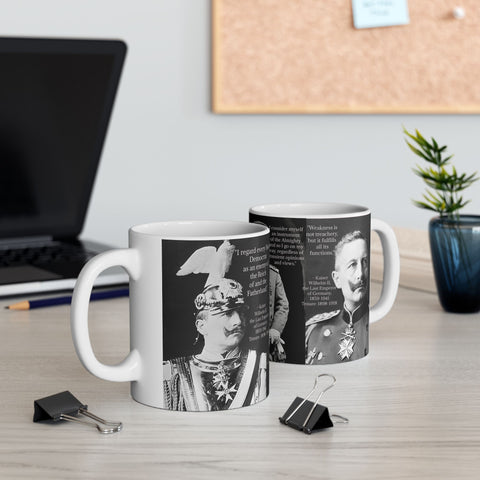 Kaiser Wilhelm II Coffee Mug, German King Historical Tea Cup, Almighty Instrument Reflective Drinkware, Gift for History Buff, Political
