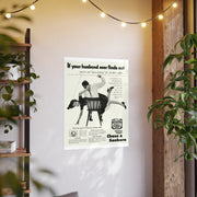 Poster Print, Vintage 1952 Coffee Ad, Funny Retro Kitchen Decor, Gender Relations Humor, Wall Art Print, Home Office Decor