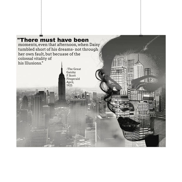 Poster Print, Great Gatsby Watercolor Art, Daisy Buchanan, Literary Quote, Wall Decor, Home Office Decoration