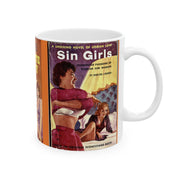 Pulp Fiction Lesbian Girls Mug, 11oz Ceramic Mug, Private Party Coffee Mug; Tea Cup, Remember Political Incorrect Days, Men Ruled, Women